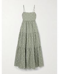 Matteau - Tiered Floral-Print Organic Cotton Maxi Dress - Lyst