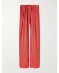Oséree - Lumière Metallic Lurex Wide-Leg Pants - Lyst