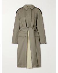 Victoria Beckham - Belted Cotton-Gabardine Trench Coat - Lyst