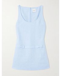 Posse - Harper Bow-Detailed Linen Mini Dress - Lyst
