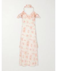 Rodarte - Daisy Ruffled Floral-Print Silk Chiffon Midi Dress - Lyst