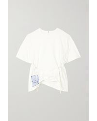 McQ Breathe Ruched Cotton-jersey T-shirt - White
