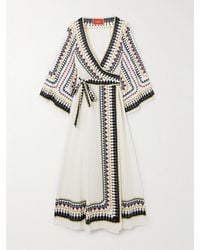 La DoubleJ - Printed Cotton Maxi Wrap Dress - Lyst