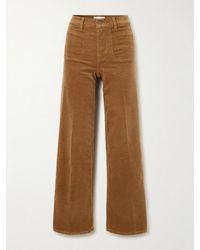 FRAME - Le Slim Palazzo Modernist Pocket Cotton-Blend Corduroy High-Rise Wide-Leg Pants - Lyst
