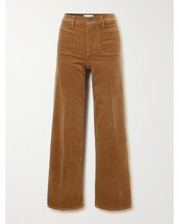 FRAME - Le Slim Palazzo Modernist Pocket Cotton-Blend Corduroy High-Rise Wide-Leg Pants - Lyst