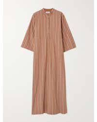 Matteau - Net Sustain Striped Organic Cotton-Blend Maxi Shirt Dress - Lyst