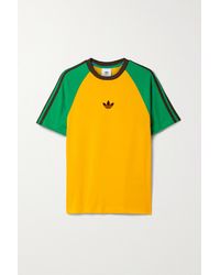 adidas Originals - + Wales Bonner T-shirt Aus Biobaumwoll-jersey Mit Häkelbesätzen In Colour-block-optik - Lyst