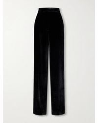 Stella McCartney - Pleated Velvet Wide-Leg Pants - Lyst