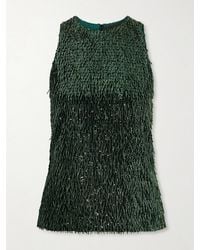 ‎Dima Ayad - Sequin-Embellished Jersey Blouse - Lyst