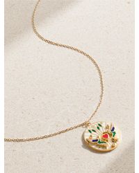 L'Atelier Nawbar - The Love Birds Small 18-Karat, Enamel And Diamond Necklace - Lyst