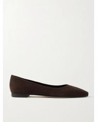 Manolo Blahnik - Gelista Suede Ballet Flats - Lyst