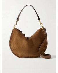 Isabel Marant - Oskan Soft Zipped Leather-Trimmed Suede Shoulder Bag - Lyst
