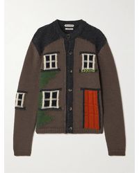 JW Anderson - House Embroidered Intarsia-Knit Merino Wool Cardigan - Lyst