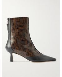 Aeyde - Sila Ankle Stiefel Aus Leder Mit Schlangeneffekt Und Glattleder - Lyst