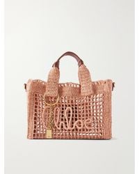 Chloé - Summer Banana Leather-Trimmed Raffia Tote Bag - Lyst