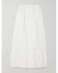 Vita Kin - Olympia Tiered Scalloped Broderie Anglaise Cotton-Poplin Maxi Skirt - Lyst