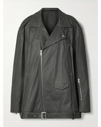 Rick Owens - Jumbo Luke Stooges Waxed-Leather Biker Jacket - Lyst
