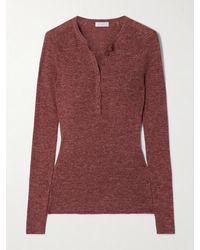 Gabriela Hearst - Anges Ribbed Cashmere, Silk And Hemp-Blend Henley Top - Lyst