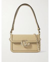 Gucci - Schultertasche Aus Canvas Mit Jacquard-Muster Und Lederbesätzen - Lyst