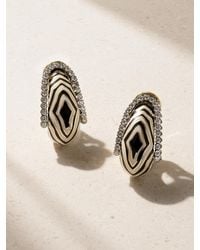 David Webb - Vreeland Zebra 18-Karat, Platinum, Diamond And Enamel Clip Earrings - Lyst