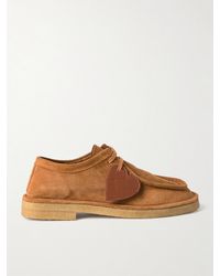 Bottega Veneta - Intrecciato Leather-Trimmed Suede Loafers - Lyst