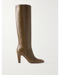Chloé - Eve Kniehohe Stiefel Aus Strukturiertem Leder - Lyst
