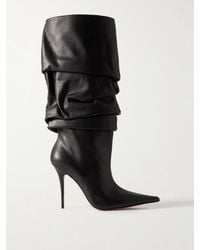 AMINA MUADDI - Bottes En Cuir À Plis Anok - Lyst
