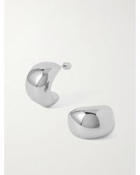 Joolz by Martha Calvo - Jordyn Rhodium-Plated Hoop Earrings - Lyst
