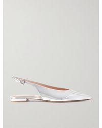 Gianvito Rossi - Robbie Flache Slingback-Schuhe Aus Leder Mit Spiegeleffekt - Lyst