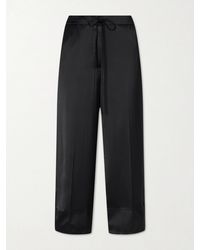 TOTEME - Drawstring Wide-Leg Satin Pants - Lyst