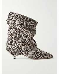 Isabel Marant - Edrik 40 Zebra-Print Calf-Hair Ankle Boots - Lyst