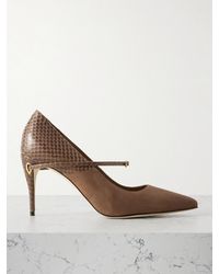 Jennifer Chamandi - Escarpins En Daim Et En Couleuvre Elaphe Lorenzo 85 - Lyst