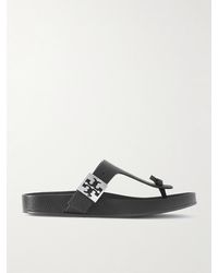 Tory Burch - Mellow Sandalen Aus Strukturiertem Leder Mit Schnalle - Lyst