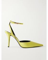 Balmain - 100 Embellished Satin Pumps - Lyst