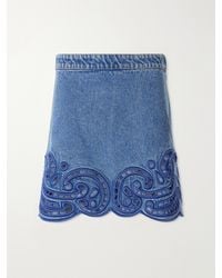 Ulla Johnson - Cadiz Embroidered Denim Mini Skirt - Lyst
