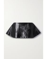 KHAITE - Rafla Pleated Leather Mini Skirt - Lyst