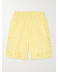 Vita Kin - La Vie En Rose Shorts Aus Baumwollpopeline Mit Lochstickerei - Lyst