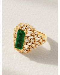 Suzanne Kalan - 18-Karat, Diamond And Emerald Ring - Lyst