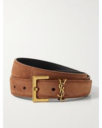 Saint Laurent - Cassandre Suede Belt - Lyst