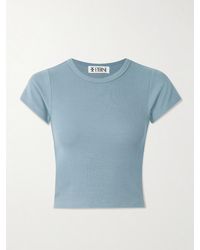 ÉTERNE - Chloe Ribbed Stretch-Jersey T-Shirt - Lyst