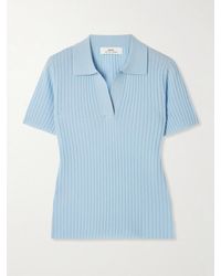 arch4 - Jennifer Ribbed Organic Cashmere Polo Shirt - Lyst