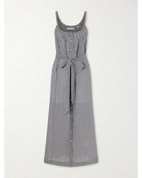 Doen - Nevita Belted Checked Organic Cotton Midi Dress - Lyst