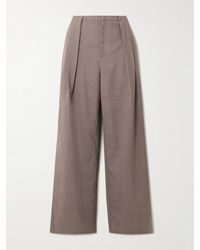 Deiji Studios - Pleated Pinstriped Wool-Twill Wide-Leg Pants - Lyst