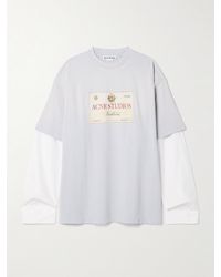 Acne Studios - Layered Printed Cotton-Jersey T-Shirt - Lyst