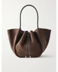 Proenza Schouler - Large Ruched Leather-Trimmed Suede Tote - Lyst