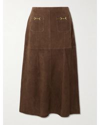 RIXO London - Edwina Midirock Aus Veloursleder Mit Verzierungen - Lyst