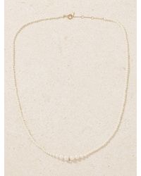 PERSÉE - Perlenkette Mit Diamant Und Details Aus 18 Karat - Lyst