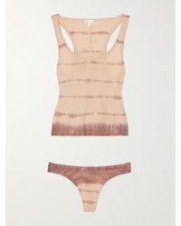 Skin - Tie-Dyed Organic Pima Cotton-Jersey Tank And Thong Set - Lyst
