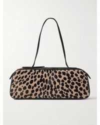 KHAITE - Simona Leather-Trimmed Leopard-Print Calf Hair Shoulder Bag - Lyst