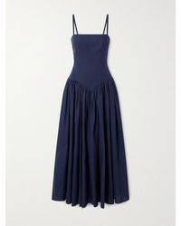 Gabriela Hearst - Oriana Gathered Linen Midi Dress - Lyst